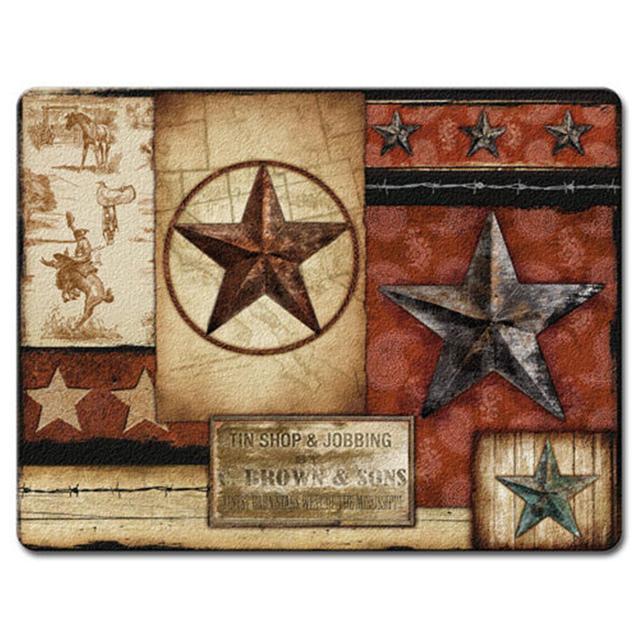  Barn Star Tempered Glass Large 15 Inch Kitchen Cutting Board