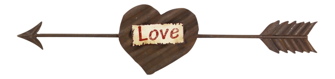 Love in a Heart Directional Wall Arrow 23 Inches Metal