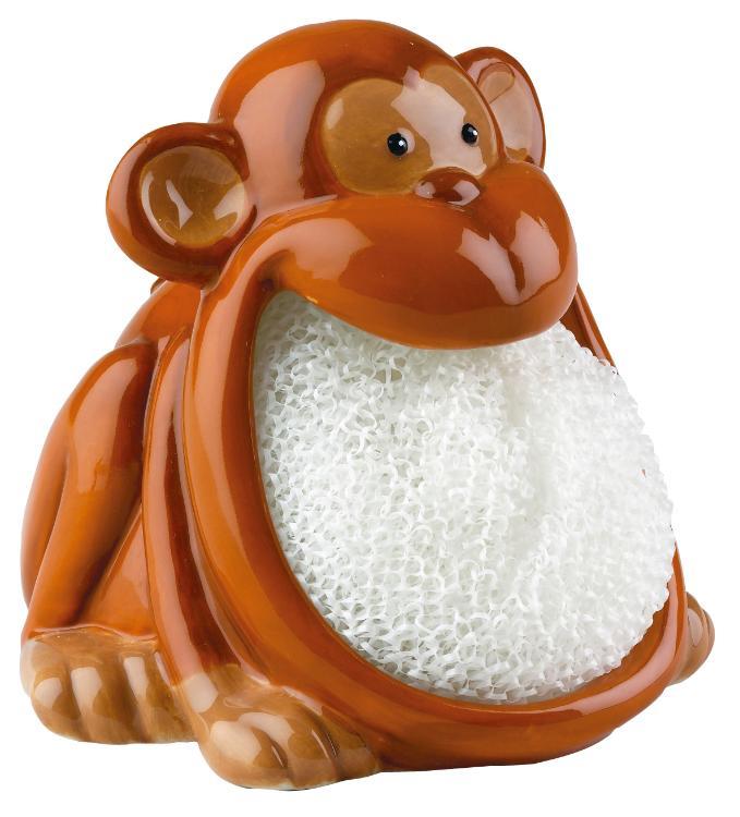 Monkey Ape Chimp Zoo Animal Kitchen Bath Soap Dish Scrubby Holder