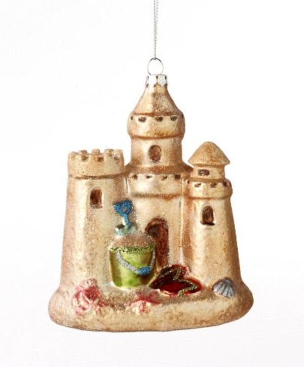 Summer Beach Vacation Memory Sandcastle Christmas Holiday Ornament